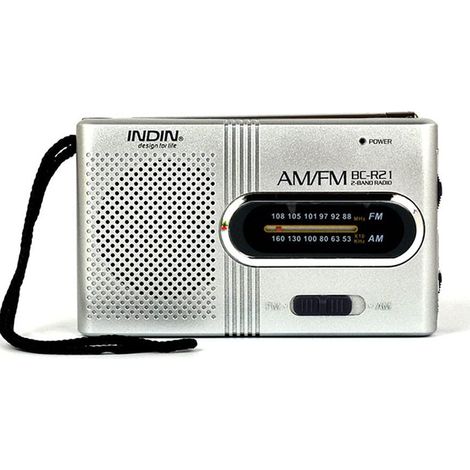 Radio Portable AM FM - Antenne Télescopique - Haut-Parleur Intégré - Alimentation Piles - Pour Camping et Coupures Électriques - 1 Pièce