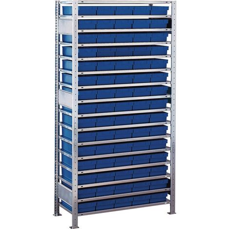 Balda con pernos H2000xW1000xD400mm balda básica 16 baldas de acero 75xL 400mm azul