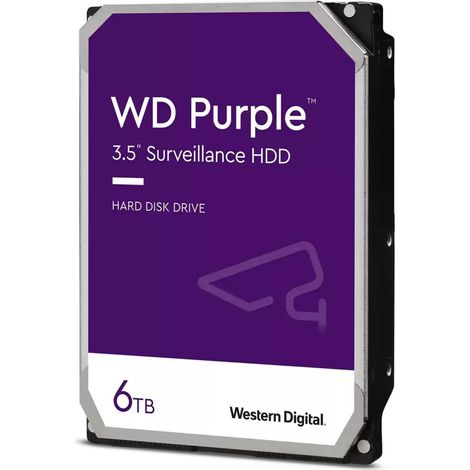 Disco rigido WD Purple da 6 TB, 256 MB, formato SATA da 3,5", modello WD64PURZ