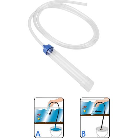 Changeur d'eau pour Aquarium, Pompe Aspirateur Aquarium avec Tuyau en PVC de 1,5 m pour Changement d'eau/Sable de Filtre de Les Aquariums de Petite Taille (1/5)