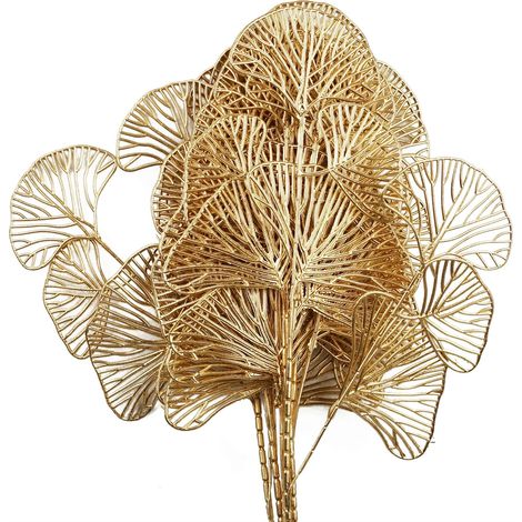 Pack of 6 x 65cm Golden Leaves Flower Arrangement Decoration (1/5)