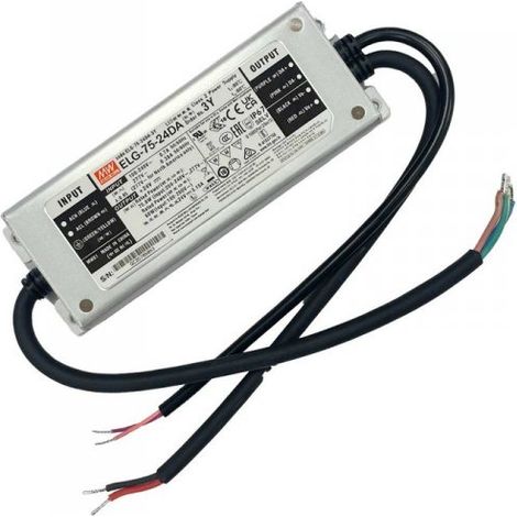 MW MEAN WELL ELG-75-24DA-3Y Alimentatore Dimmerabile DALI IP67 75W 24V 3,15A Input 220V e 110V