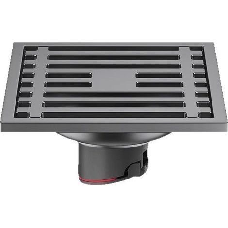 Couvercle de drainage carré en acier inoxydable, drain au sol droit anti-odeurs, adapté aux douches, carré de 100 mm, gris (1/2)