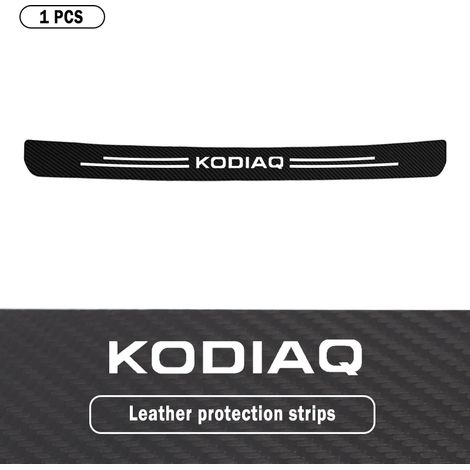 (1 pièce pour Kodiaq) Bande de protection anti-coups de pied en fibre de carbone pour coffre arrière de Skoda Kodiaq NS7 - Autocollant de protection de seuil de porte de coffre (1/3)
