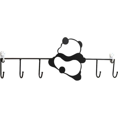 1-teilige Garderobenleiste für Badezimmer, Küche, Wohnzimmer, WC, Bohrmontage, Panda-Haken (1/5)