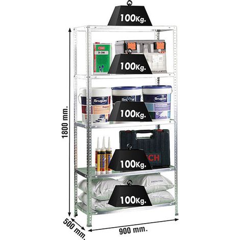 Simonrack Modello Comfort 5/500 scaffale zincato 5 livelli