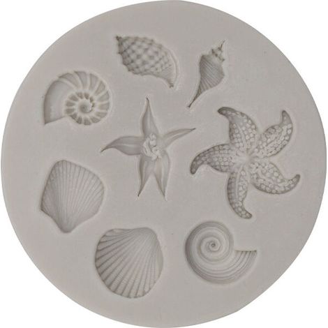 pièces de bricolage océan série modélisation moule étoile de mer conque coquillage bricolage liquide fondant silicone moule(gris) (1/5)