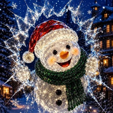 Personalized, portable, and practical Crystal Santa Claus Window decoration, 5038cm - Christmas window decoration - Snowman