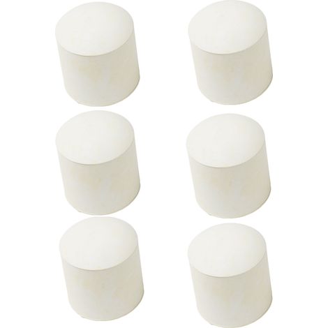Bulk Hardware BH03136 Piedino per Sedia in Gomma Morbida, 16 mm, Bianco, Set di 8