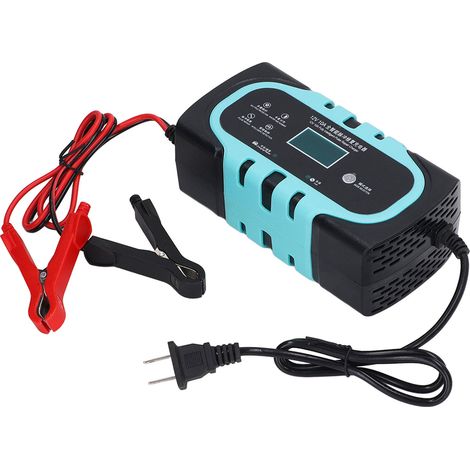 Chargeur de batterie intelligent 12V 10A avec fonction de réparation par impulsions, prise US 110-240V, livré avec accessoire (lot 1011220216211) (1/5)