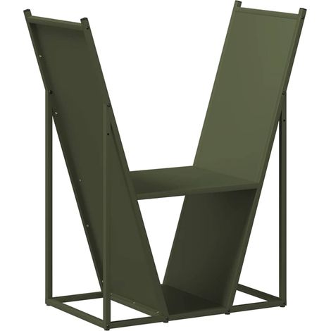 Maison Exclusive - Portant de bois chauffage vert olive 69,5x35x81 cm
