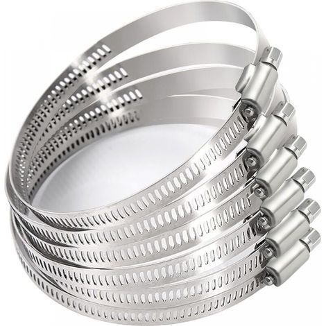 Fascette stringitubo regolabili da 3 pollici in acciaio inox 304, confezione da 6, flangia di trasmissione a vite senza fine regolabile da 59 mm a 82 mm (1/5)