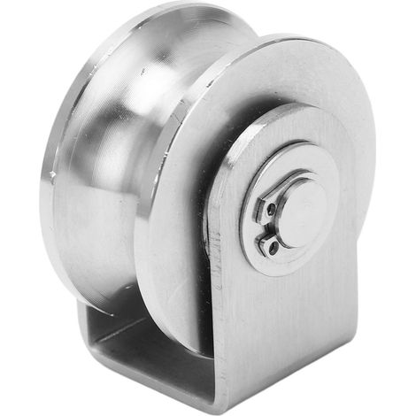 Galet de rail à rainure U en acier inox pour portail coulissant et chariot industriel Ø48 mm (1/5)