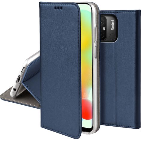 Funda para Xiaomi Redmi 12C/Redmi 11a SMART MAGNETIC BOOK CASE AZUL MARINO + Cristal (1/5)