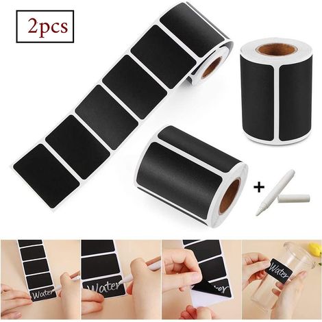 Étiquettes Réutilisables Imperméables - Autocollants Tableau Noir 6x4cm - Organisation Cuisine Et Placard - Lot De 150 Pièces (1/5)