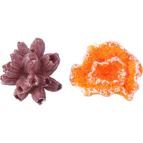 2 CORAUX ARTIFICIELS POUR AQUARIUM, RÉSINE, DÉCOR SOUS-MARIN, PAYSAGE FISH TANK, 6CM (1/5)