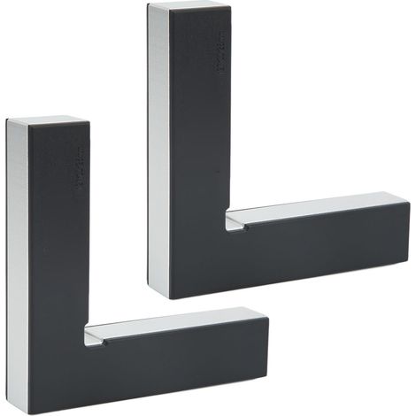 Lot de 2 équerres de positionnement en alliage d'aluminium noir à 90 degrés pour le travail du bois et les tiroirs de meubles (1/5)