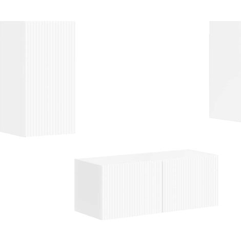 TV Cabinet Set 2 pcs High Gloss White Engineered Wood vidaXL