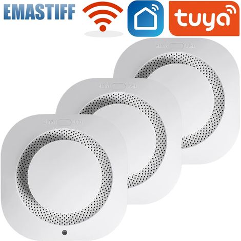 (Lot de 3) Détecteur de fumée intelligent WiFi - Alarme 90 dB - Protection de sécurité - Notification via application (1/5)