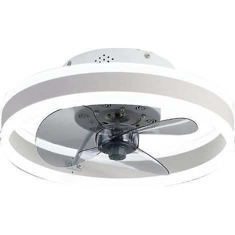 Ventilateur de plafond lumineux de 40 cm avec variateur pour salon, chambre, chambre d'enfant (blanc, 40 cm) (1/4)