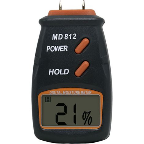 Medidor de humedad digital portátil de 2 pines para pared de madera, pantalla LCD digital HD, detector de humedad, rango 5% - 40%, precisión +/- 1%