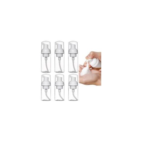 Set di 6 flaconi vuoti con dosatore a pompa, flaconi dispenser di schiuma vuoti, flaconi trasparenti portatili per cosmetici come shampoo, balsamo, lozione e articoli da toeletta (30+50 ml)