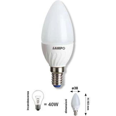 Lampadina oliva E14 5W 470Lm LED luce calda LAPOL30/E14/BC per lampade vintage