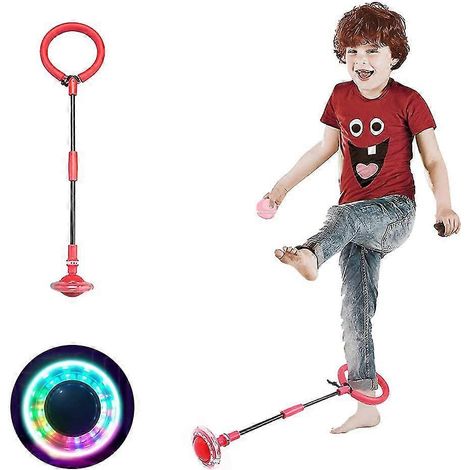 Balle de saut à la cheville pliable pour enfants de sport coloré avec corde à sauter et ballon de fitness pour brûler les graisses 11 sections Rouge (1/5)