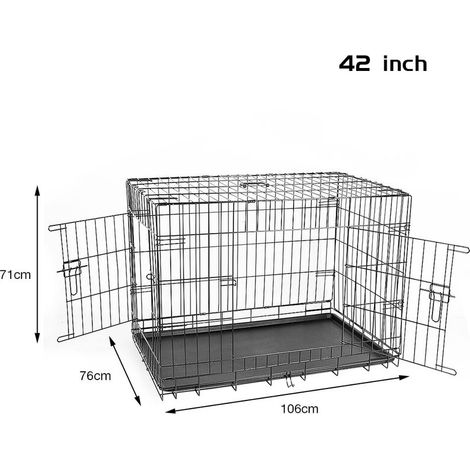 Caisse de Transport pour Chien en Acier Pliable Noir 1067671cm (1/5)