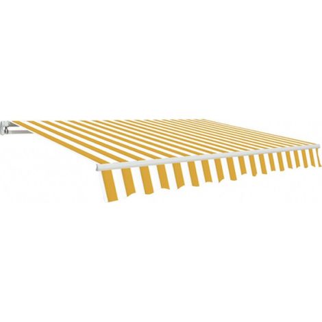 TENDA DA SOLE PER BALCONE BIANCO-GIALLO 2,95X2 MT- Con bracci -Struttura allumin