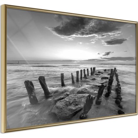Affiche Murale Encadrée "Old Breakwater" 60 x 40 cm Or