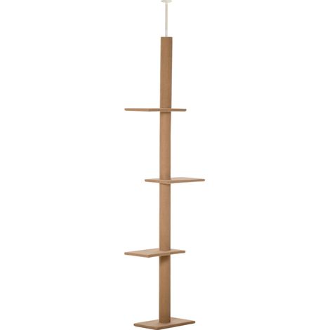 Albero tiragraffi regolabile in altezza 43 x 27 x 228-260 cm marrone chiaro HOMVRA (1/5)