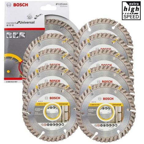 10 X Bosch Pro Universal Grinder Diamond Blade High Speed 4.5"" 115mm x 22mm Bore (1/4)