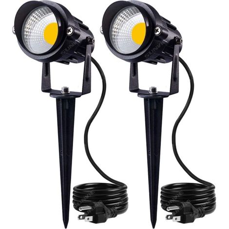 Spot led extérieur 7W, Lampe led jardin encastrable puce COB, Lampe led jardin projecteur extérieur lumiere blanc chaude 2700K polyvalent pour voies, Allées de garage, balcons, terrasses (1/5)