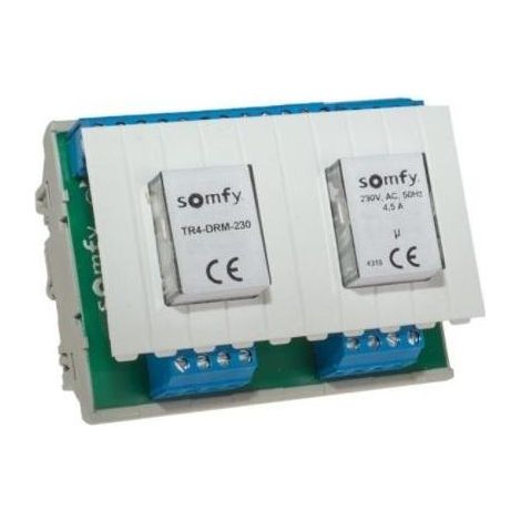Relais somfy TR4 DRM 230 contrôle 4 moteurs rail DIN