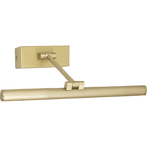 Saya - Applique Led Salle De Bain 8W Ip44 3000K 600Lm En Métal Or Satiné - Éclairage Pour Miroirs Et Tableaux - Groupe Rossini (1/3)