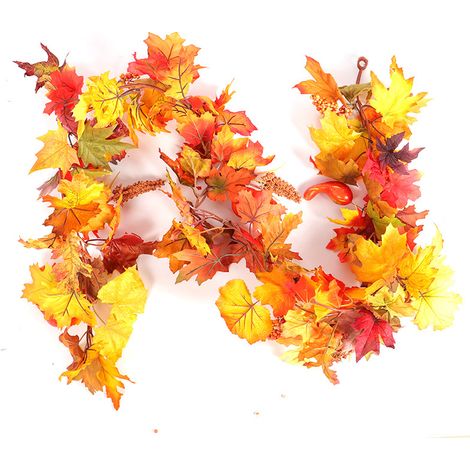 180CM Christmas Halloween Autumn Pumpkin Rattan Wreath (1/5)