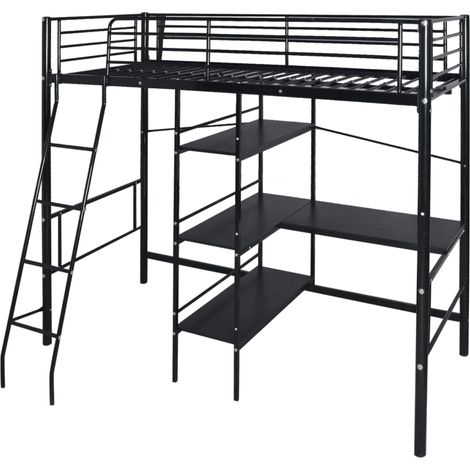 Letto con materasso Nero 200 x 90 cm Metallo vidaXL (1/4)