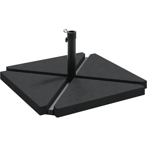 Ensemble de 5 pieds de parasol de jardin en granit et acier