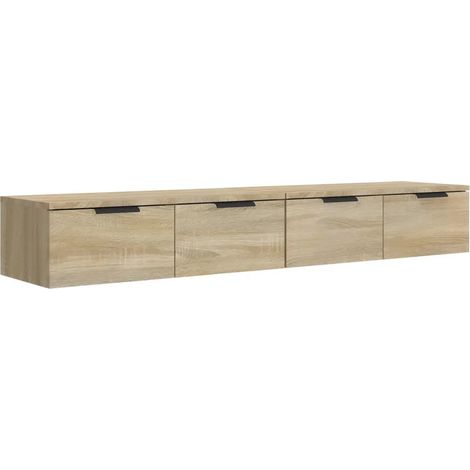 Conjunto de 2 armarios de pared clásicos de 68 x 30 x 20 cm con cajones y espacio de almacenamiento interior en madera de roble Sonoma (020055224) (1/5)