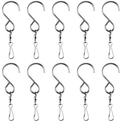 Pince à crochet rotative 10 pièces, pince à crochet rotative coupe-vent S, utilisée pour suspendre des carillons éoliens, des paniers de fleurs, des cages à oiseaux, des accessoires de fête-Muntra (1/5)