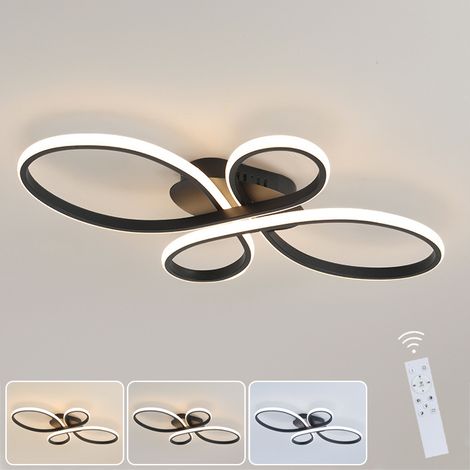 Plafonnier LED 36 W 60 cm, Lustre LED à anneaux floraux avec télécommande, Plafonnier moderne à intensité variable, 3 températures de couleur (1/5)