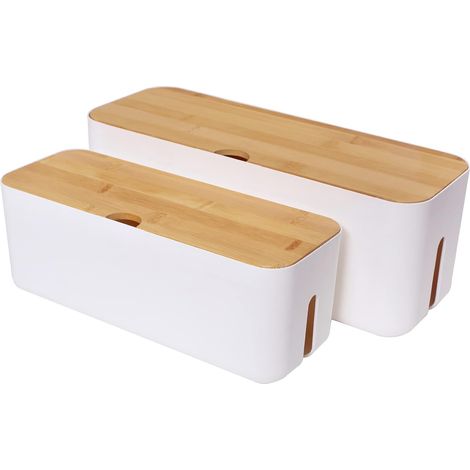 Boîte de rangement et de gestion des câbles, petite boîte pour rallonges, bande d'alimentation, protection contre les surtensions, correcteur (1/5)