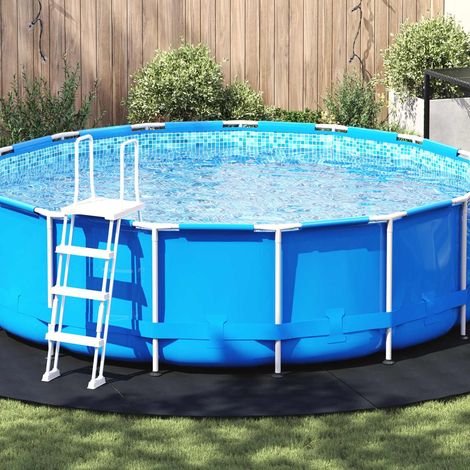 vidaXL Lona para el fondo de la piscina Ø 500 cm (2 mm) Redondo Negro (1/5)