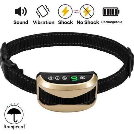 Collier Anti-aboiement pour chien Rechargeable automatique Anti Bark Dog Collar, Écran LCD (1/4)