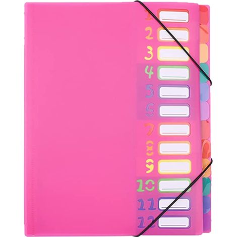Classeur De Fiches A4 - 12 Pochettes Superposées - Capacité Élevée - Pour Bureau Et Organisation Domestique - 1 Pièce (1/5)