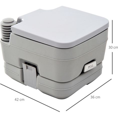 Toilettes de camping pliables, capacité de charge maximale de 10 L, supportant jusqu'à 200 kg, idéales pour le camping, la randonnée, les voyages et la pêche. Couleur : gris. (1/5)