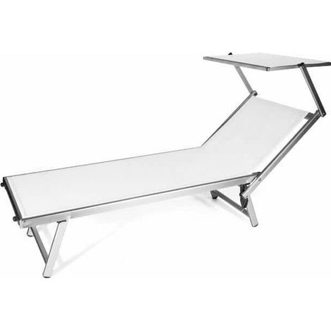 LETTINO MARE PRENDISOLE SPIAGGIA PISCINA ALLUMINIO PARASOLE REGOLABILE GIARINO BIANCO 530 (1/3)