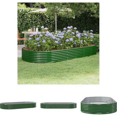Balkonpflanzen - vidaXL Hochbeet Verzinkter Stahl 296x140x36 cm Grün - Terrassenbeet (1/5)