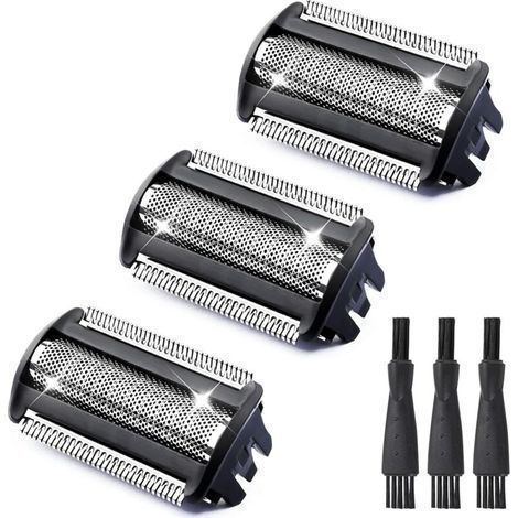 Lot de 3 Têtes de rasoir BG5020, Acier inoxydable, Double couteau, Pour Philips Bodygroom Série 7000 (1/5)